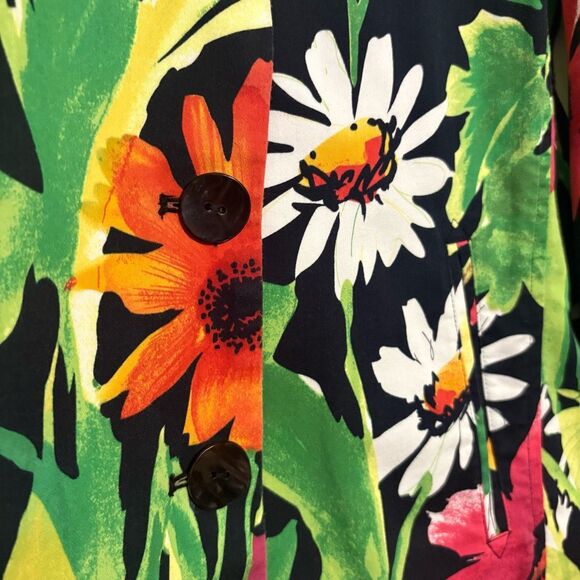 Chico’s Long Sleeve MultiColor Button Floral Blazer Jacket Size 1/Medium/8 - Picture 8 of 9